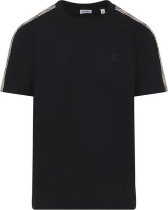 Burberry Black Crewneck Embroidered Logo T-Shirt