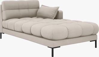 BLOOMINGLOFT Design Chaiselongue Mamaia Strukturstoff Beige