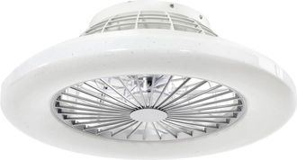 TecTake L&aacute;mpara de techo con ventilador, 3 velocidades, regulable, blanco