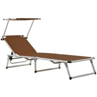 vidaXL Furniture Limited - Tumbona Plegable Con Techo Aluminio Y