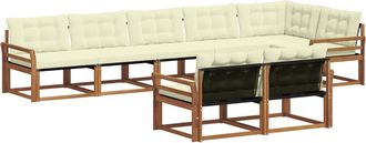 vidaXL Conjunto De Sof&aacute;s De Exterior 8 Uds. Natural Y Crema Vidaxl