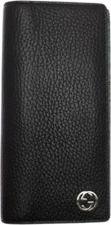 Gucci Pre-owned Long Wallet (bi-fold) - Heren - Vintage Accessoires - Zwart - ONE Size - Leer - Vintage