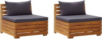 vidaXL Sof&aacute; De Jard&iacute;n De 2 Plazas Con Cojines Madera Maciza De Acacia Vidaxl