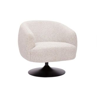 Miliboo Miliboo - Sill&oacute;n Giratorio De Tela Boucl&eacute; Beige Y Metal Negro Bowie