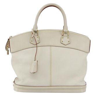 Louis Vuitton Suhali Lockit Handbag Leather White Leather Handbag (Pre-Owned)
