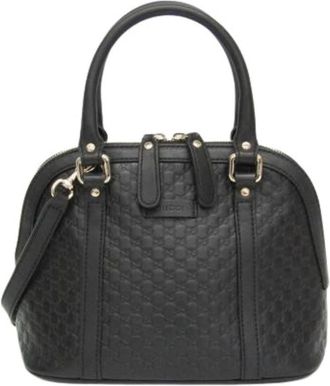 Gucci Pre-owned Handbags, female, Black, Size: ONE SIZE Pre-owned MicroGuccissima 449654 Handbag
