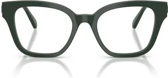 Swarovski 52mm Square optical glasses in Dark Green/demo Lens at Nordstrom