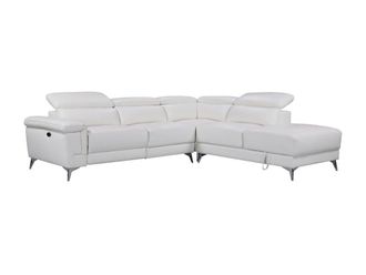 VENTE-UNIQUE.COM Sof&aacute; rinconera piel marfil