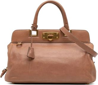 Prada 2000-2025 Glace Calf Frame satchel - Brown