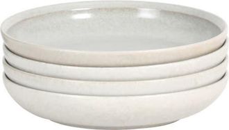 Gibson Home Beckett 4-Piece Stoneware Shallow Pasta Bowls Set, Microwave & Dishwasher Safe in Ash White at Nordstrom