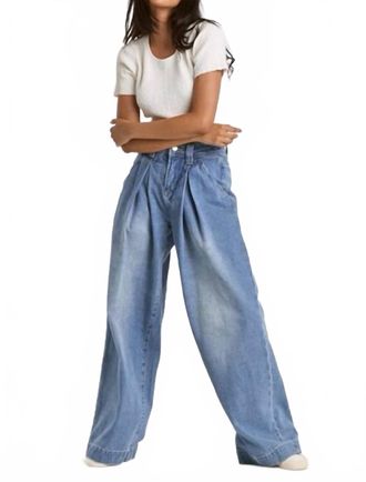 Dear John Denim Lanee Super High Rise Wide Leg Jeans In Mujo Wash