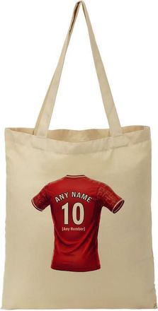 Unigift Personalised Gift - West Bridgford 79 80 Football Fan Tote Shopping Bag (Red Jersey Design) Custom Name - Nottingham NG2 Club