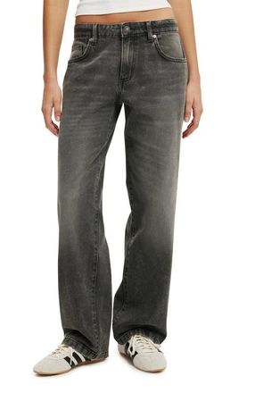 Cotton On Womens Low Rise Straight Jean in Domino Black at Nordstrom, Size 10