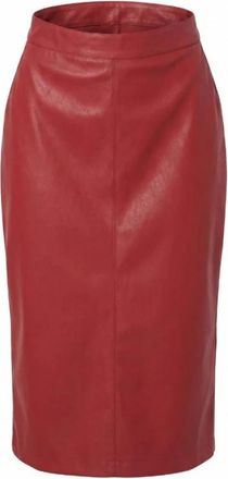 Pinko Pinko, Rokken, Dames, Rood, XS, Leer, Gerbera Midi Rok