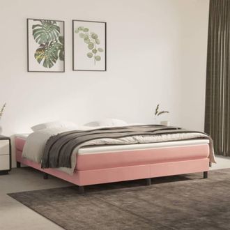 vidaXL Estructura De Cama Sin Colch&oacute;n Terciopelo Rosa 160x200 Cm Vidaxl