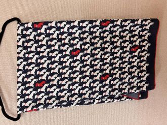 Rani Arabella Dog Printed Cashmere Scarf In Bassets Blue