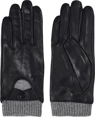 Howard London Sienna Leren Handschoenen - Dames - Handschoenen - Zwart - 7 1/2 IN - Wol - Accessoires
