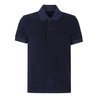 Tom Ford Polo Shirts, male, Blue, Size: XL Short Sleeve Polo Shirt