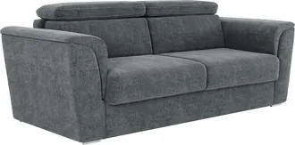 Vente-Unique Divano Letto 4 Posti Express In Tessuto Testurizzato Grigio Antracite Letto 160 Cm Materasso 14 Cm - Rizora