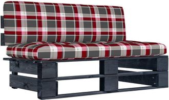 vidaXL Sof&aacute; Central De Palets De Jard&iacute;n Madera Pino Impregnada Negro Vidaxl