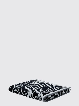 Philipp Plein Telo mare in spugna di cotone con logo jacquard a contrasto