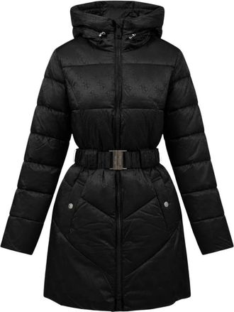 Guess Imma Logo Midi P - Dames - Dons jassen - Zwart - XS - Leer - Jassen