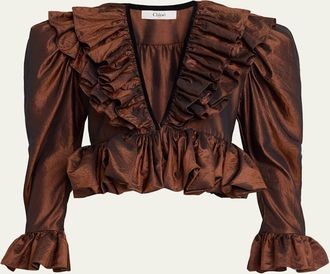 Chlo&eacute; Ruffle-Trim Cropped Blouse
