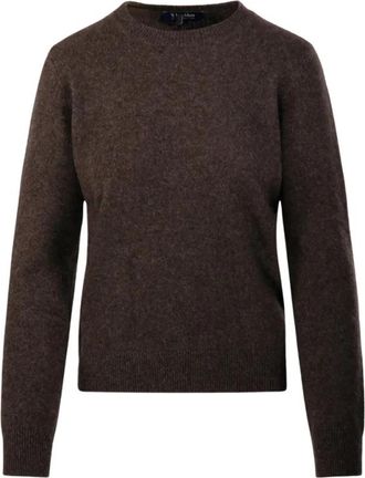 Max Mara Trui met ronde hals van yakwol - Dames - Ronde hals truien - Bruin - XS - Wol - Truien & Vesten