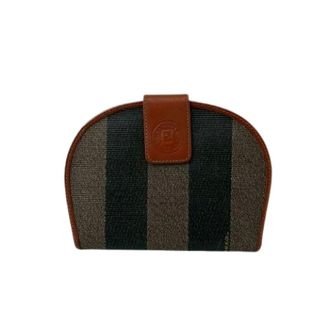 Fendi Pre-owned Clutches, female, Multicolor, Size: ONE SIZE Pre-owned Pequin Leather Wallet