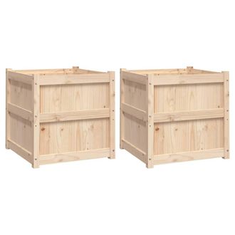 Berkfield Home Garden Planters 2 pcs Solid Wood Pine in Brown