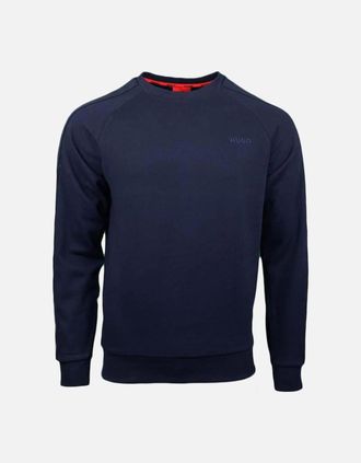 HUGO BOSS Mens HUGO Cotton Terry Tonal Logo Sweatshirt, Dark Blue - Navy - Size: 38