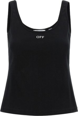 Off-white Black Scoop Neck Top