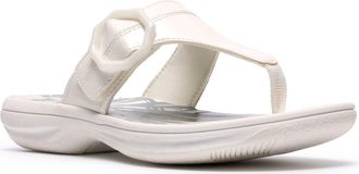 Clarks Breeze Cove Flip Flop in White Patent at Nordstrom Rack, Size 10