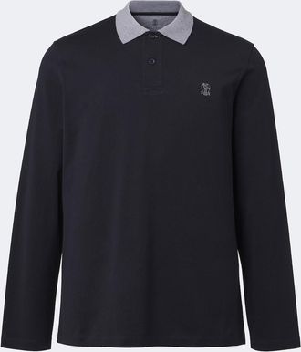 Brunello Cucinelli Polo in jersey di cotone con logo