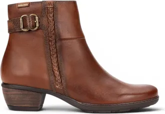 Pikolinos Pikolinos Womens Brown Leather Heel Ankle Boots - Utiel