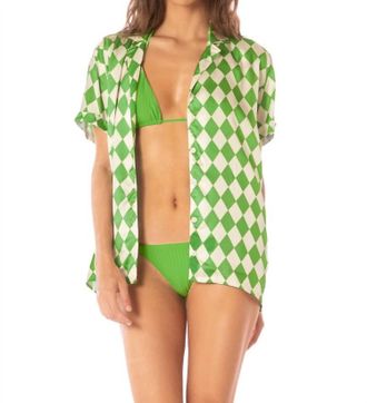 Maaji Meissa Cover-Up Shirt In Bright Green