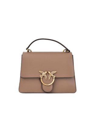 Pinko Love One Classic Light Leather Bag, 25 x 19 x 8.5 cm, Biscuit, with Adjustable Shoulder Strap
