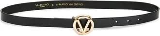 Mario Valentino Womens Giusy Logo Buckle Belt In Black