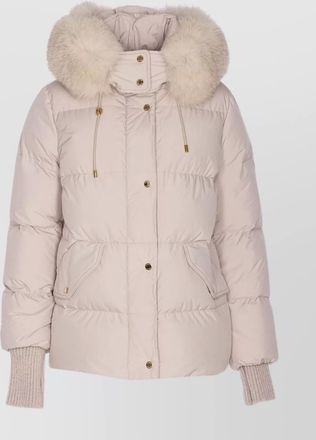 Moorer quilted jacket with removable fur hood