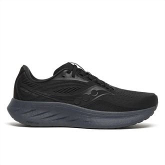 Saucony Mens Ride 18 Running Shoes In Black Shadow