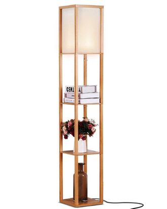 Brightech Brightech Maxwell Wood Led Shelf Floor Lamp
