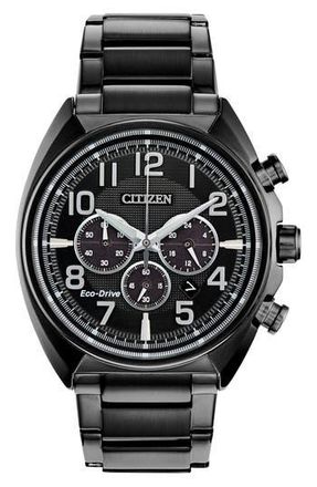 Citizen Brycen Eco-Drive Bracelet Watch, 43mm in Black at Nordstrom Rack