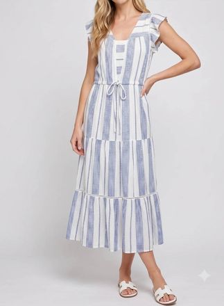 M&eacute;lissa Nepton Marques Midi Dress In Blue Stripe
