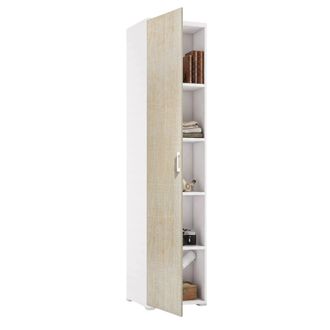Dmora Dmora - Armario Multiusos Aquilegia, Mueble Lineal Con 1 Puerta Batiente Y 4 Baldas Regulables, Mueble Columna Para Ba&ntilde;o, 100% Made In Italy, Cm 45x45