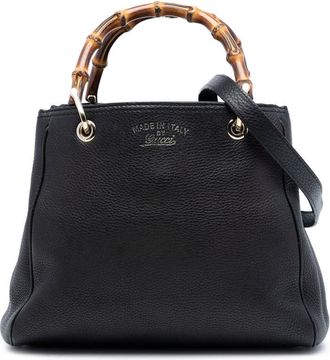 Gucci Pre-owned Gucci Small Calfskin Bamboo Shopper Satchel Ladies 336032 520981