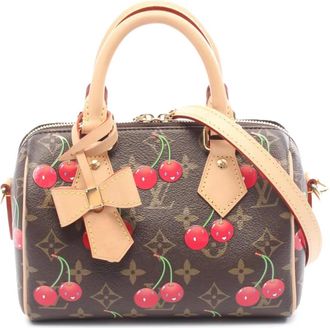 Louis Vuitton 2010-2025 Takashi Murakami Monogram Cherry Speedy Bandouliere 20 satchel - Marrone
