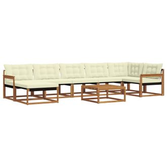 vidaXL Conjunto De Sof&aacute;s De Exterior Con Coj&iacute;n 22 Pcs Natural Y Crema Vidaxl