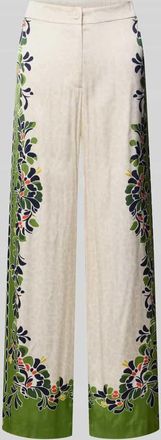 Marc Cain Wide Leg Pants aus Viskose-Mix mit Eingrifftaschen in Sand, Gr&ouml;&szlig;e 34