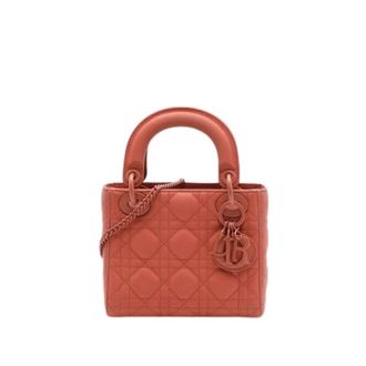Dior Pre-owned Lady Ultra Mini Bag - Dames - Pre-owned - Oranje - Maat: ONE Size Leer