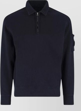 C.P. Company stand collar sweatshirt ribbed cuffs arm pocket